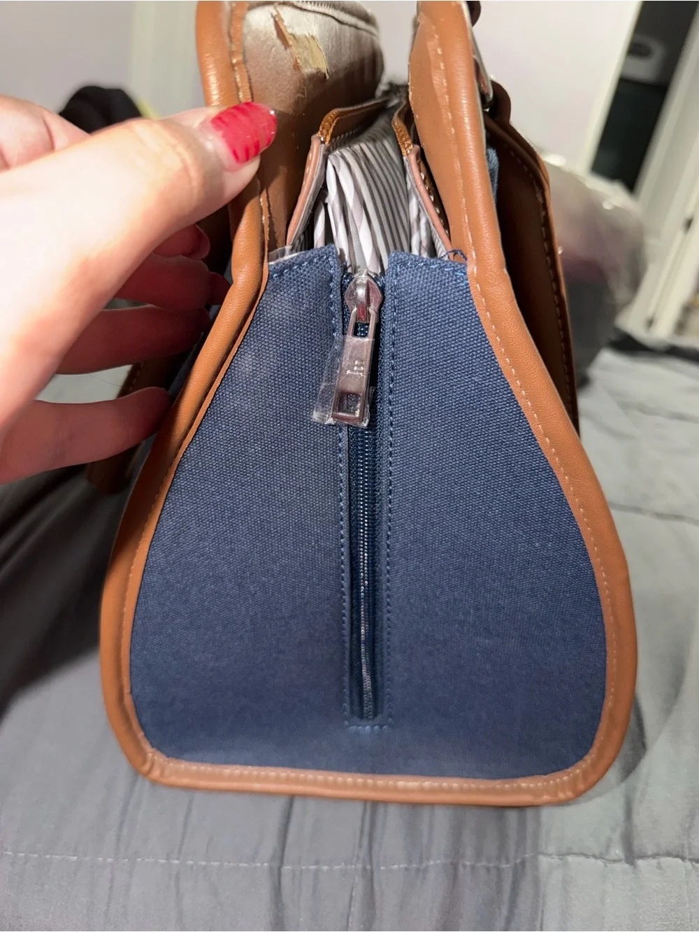 Little Unicorn Navy and Tan Tote Bag